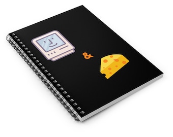 Vintage Mac & Cheese Spiral Funny Geek Notebook - Ruled Line