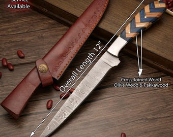 Premium Damascus Steel Fillet Knife – Razor Sharp Fishing Knife for Cleaning & Filleting Fish Anniversary Gift for Husband Wedding Gift