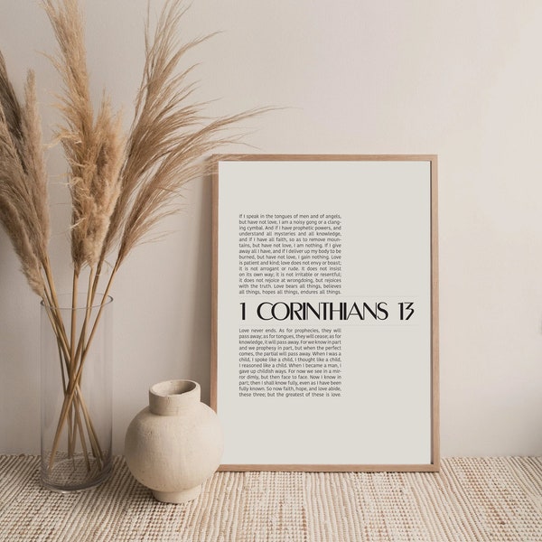 1 Corinthians 13 | Digital Print | Bible Art