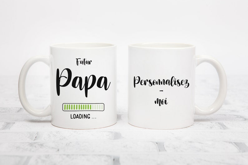 Mug personnalisé futur papa, maman, tasse en céramique, idée cadeau originale annonce d'une grossesse.LIVRAISON MONDIAL RELAY Point Relais Papa Face A & B