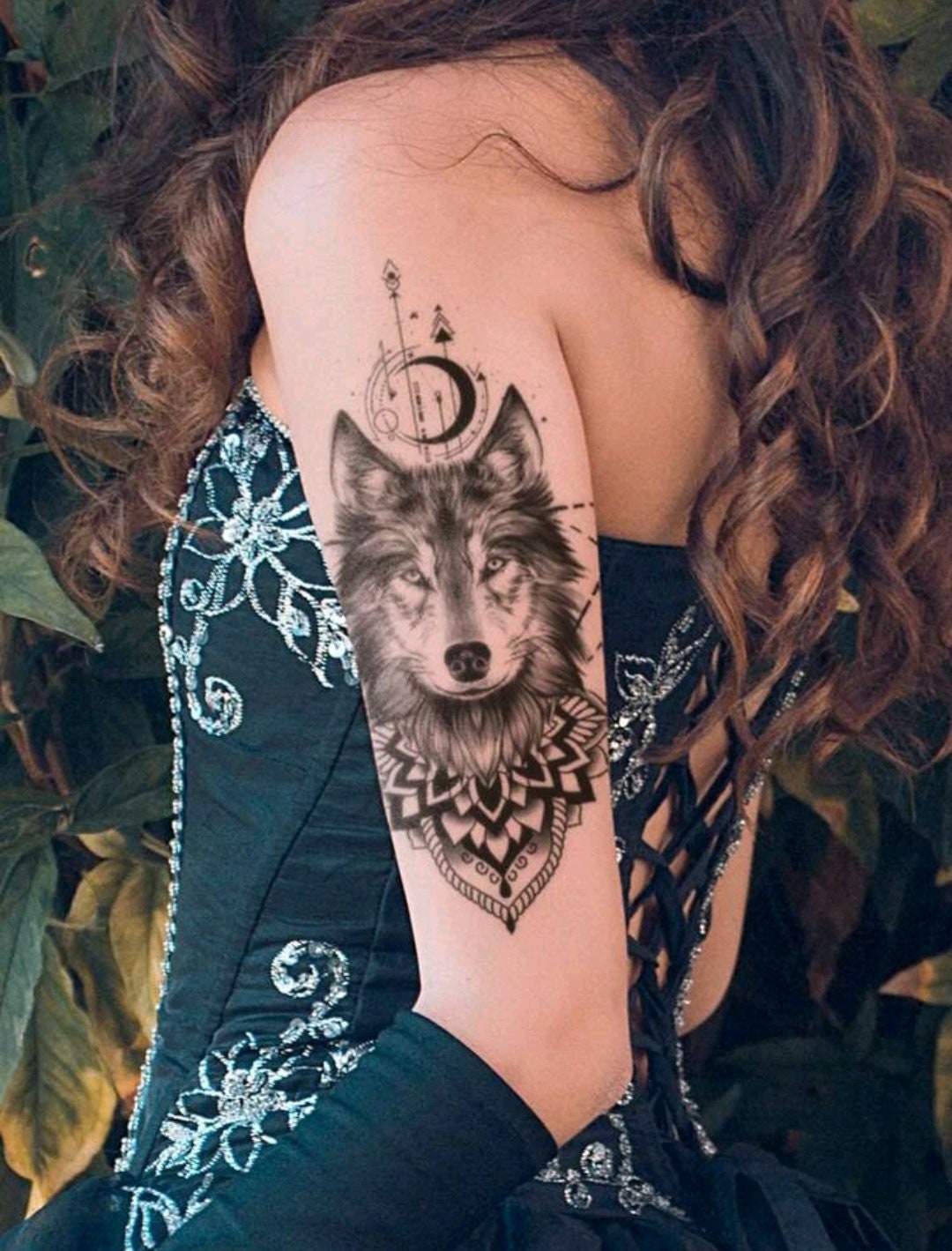 Wolf Pattern Temporary Tattoo Sleeve Tattoo Half Arm Tattoo - Etsy Hong Kong Wolf Pattern Temporary Tattoo Sleeve Tattoo Half Arm Tattoo - Etsy Hong Kong