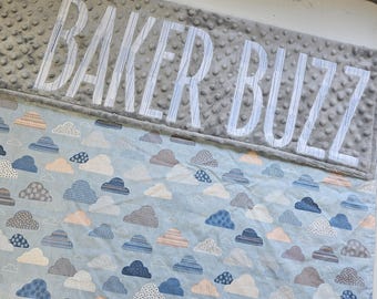 Baby Boy Personalized Minky Name Blanket
