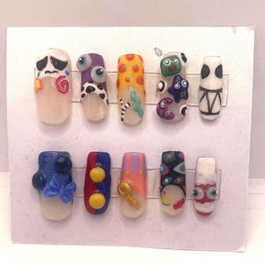 Digital Circus Press On Nails – Cartoon Character Inspired Nail Art