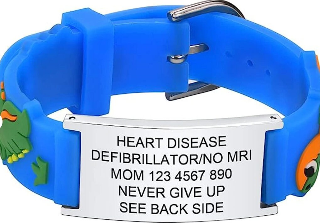 kid emergency contact bracelet/Child medical alert bracelet/Kids allergy bracelet/Pediatric medical ID bracelet/Custom kids medical bracelet