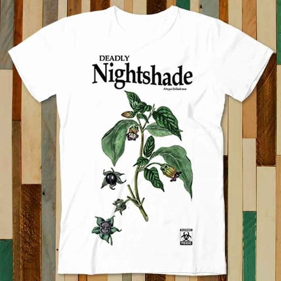 Deadly Nightshade Atropa Belladonna Plant Goth Flower Toxic Poison T Shirt Adult Unisex Men Women Retro Design Tee Vintage Top A4892