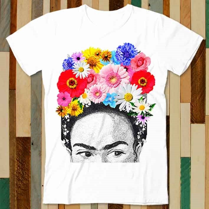 Frida Kahlo Flower Head T Shirt Adult Unisex Men Women Retro