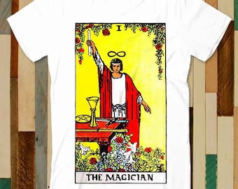 Magician Tarot Deck Card T Shirt Adult Unisex Men Women Retro Design Tee Vintage Top A4759