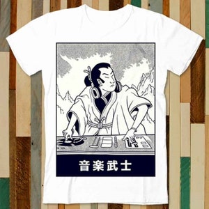 Japanese DJ Samurai Music Band Club Night Life Casual Wear T Shirt Adult Unisex Men Women Retro Design Tee Vintage Top A4874