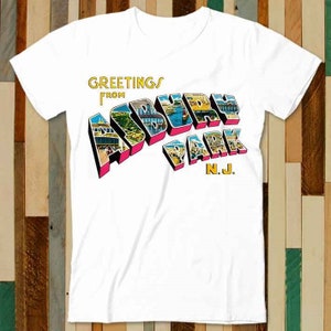 Greetings From Asbury Park NJ 70s Rock Music Retro T Shirt Adult Unisex Men Women Retro Design Tee Vintage Top A4734