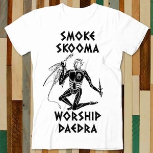 Camiseta con estampado de corazón de jugador de Daedra de Smoke Skooma Worship para adultos, unisex, para hombre y mujer, diseño retro, camiseta vintage A4746