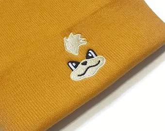 Embroidered Growlithe Inspired Beanie | Hat | Kawaii | Adult Gift