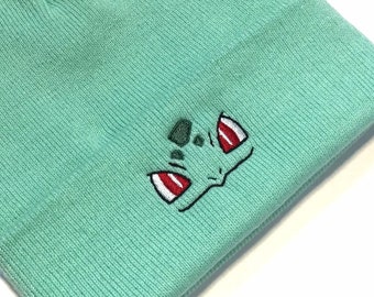 Embroidered Bulbasaur Inspired Beanie | Hat | Adult Gift | Kawaii
