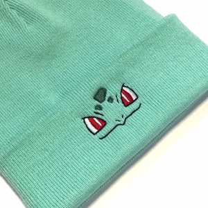 Embroidered Bulbasaur Inspired Beanie | Hat | Adult Gift | Kawaii