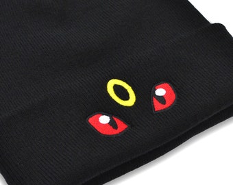 Embroidered Umbreon Inspired Beanie | Hat | Kawaii | Adult Gift