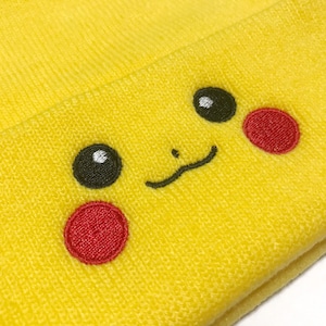 Embroidered Pikachu Inspired Beanie | Hat | Kawaii | Adult Gift