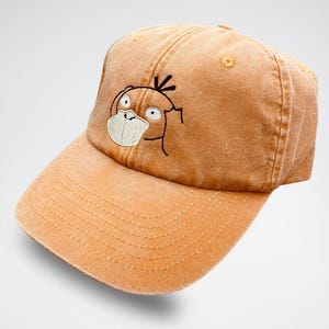 Psyduck Inspired Embroidered Dad Hat | Poké hat | Funny Psyduck Gift | Adjustable Cotton Hat