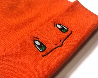 Embroidered Charmander Inspired Beanie | Hat | Adult Gift | Kawaii