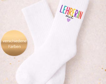 Geschenke für Lehrerinnen| Lehrern mit Herz/ Socken Lehrerin/ Socken Personalisiert / Geschenke / Abschiedsgeschenk| Lehrerin
