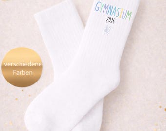 Socken Gymnasium| Geschenk zur Übertritt| 5. Klasse | Schulstart Geschenk Junge Mädchen | Socken für Schulkinder| Schulkind 2026