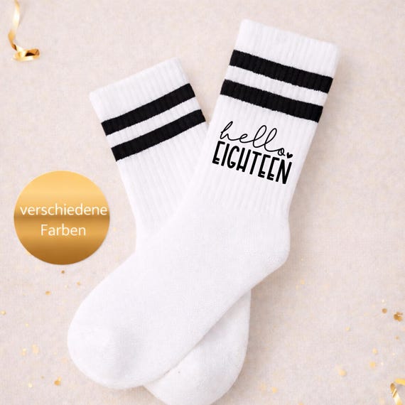 Geschenke zum 18 Geburtstag| Socken 18 Geburtstag| Hello eighteen|Geburtstagssocken| Geschenke zum Geburtstag