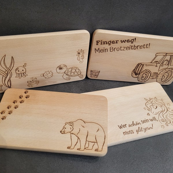 Brotzeitbrett Kinder / Lasercut / personalisierbar