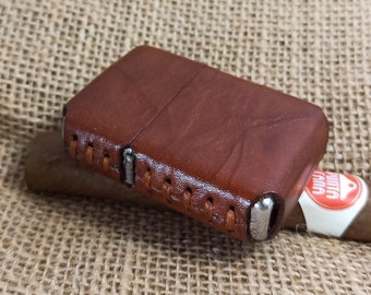 Handmade Leather Lighter Case: Zippo Cover
