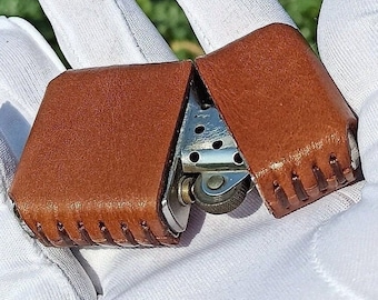 Handmade Leather Zippo Lighter Case, Premium Quality