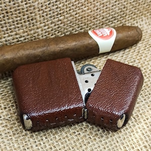 Leather Zippo Lighter Case Handmade • Custom Engraved Gift for Him • Premium Genuine Leather Pouch • Limited Edition Lighter Cover