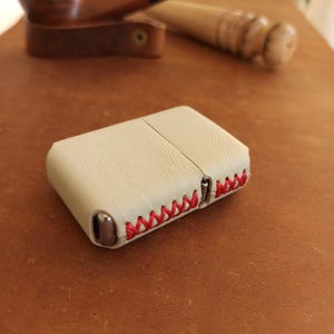 Leather Zippo Lighter Case. Handmade Gift for him. Custom Engraved Cigarette Accessory.