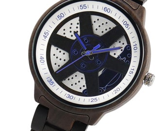 Elegante Uhr mit Holzgehäuse und mineralverstärktem Glas - Einzigartiges Design für den Alltag
