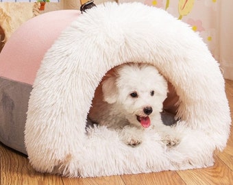 Self-Warming Pet Nest with Non-Slip Bottom – Cozy Plush Bed for Cats and Dogs, Available in Multiple Designs and Sizes