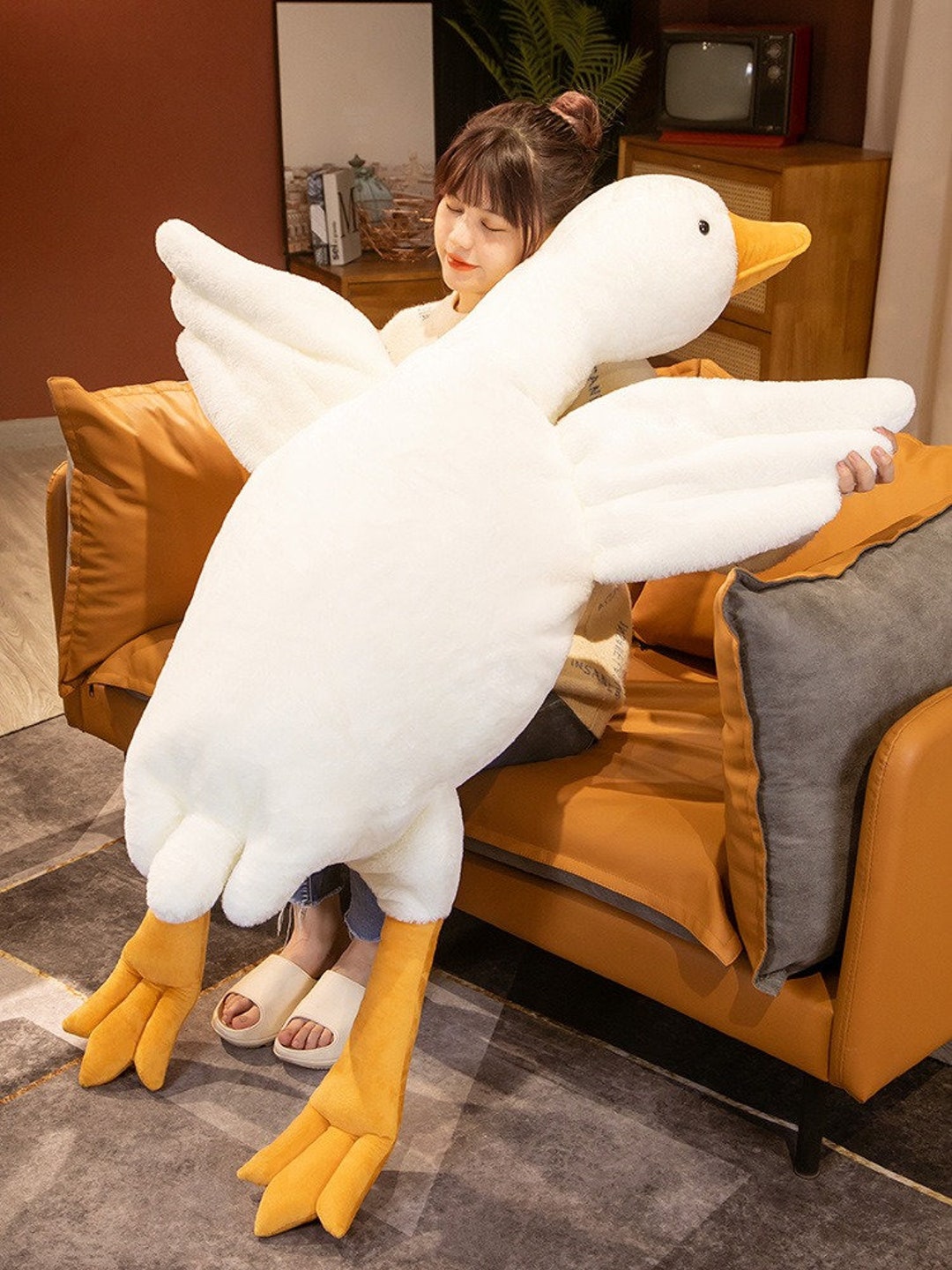 50160cm Huge Cute Goose Plush Toys Big Duck Doll Soft Stuffed Etsy