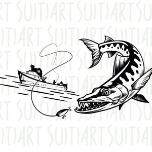 Barracuda Fishing Svg, Fishing Svg, Barracuda Fish Svg, Barracuda Clipart, Barracuda Vector, Barracuda Cricut, Barracuda Cut file Png