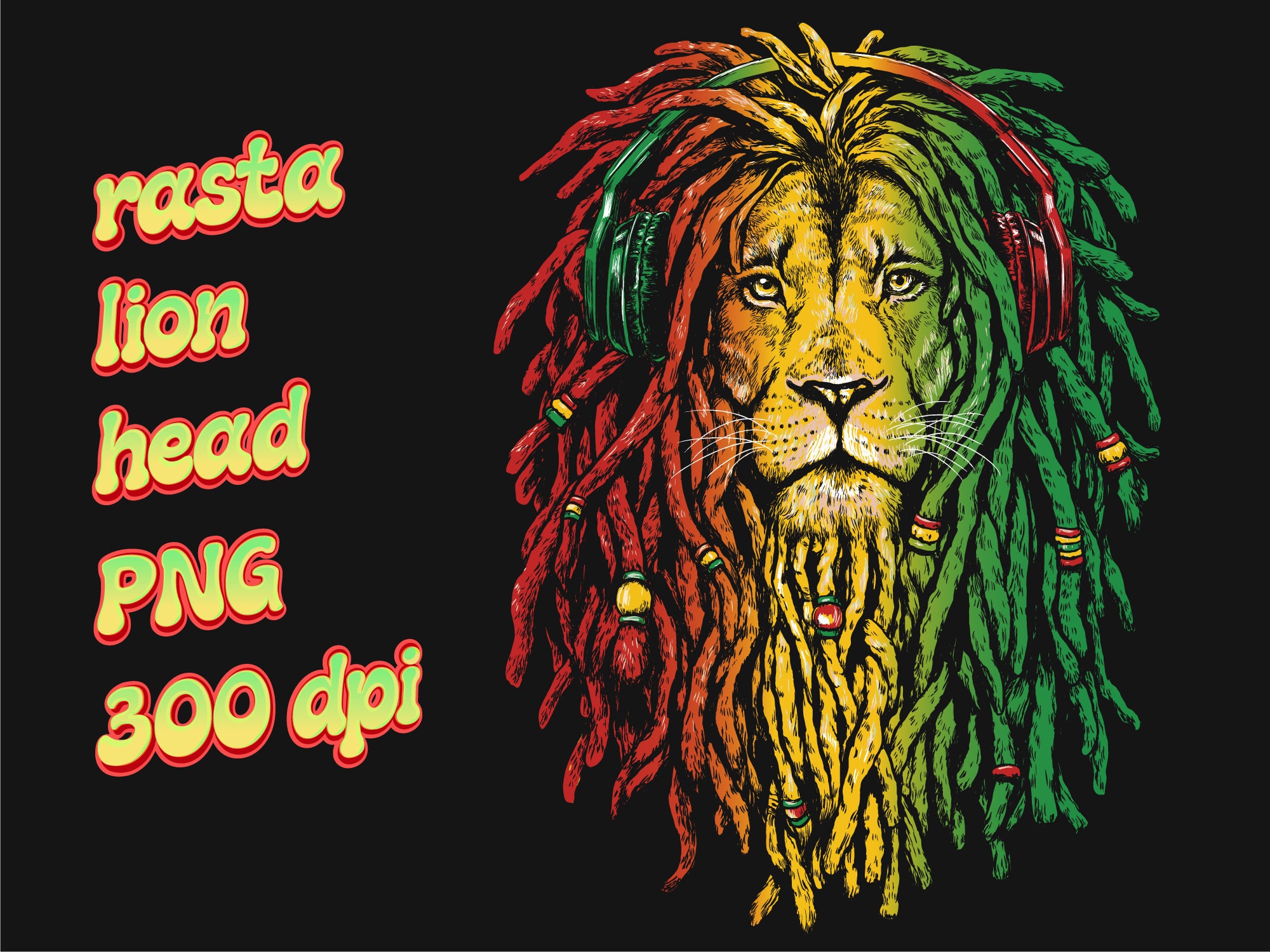 Rasta Lion Head Stencil