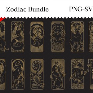 12 Zodiac Elements Bundle, Horoscope SVG Bundle, Celestial Elements SVG ...