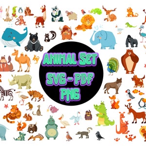 animals bundle, animals vector, animals PNG, animals PDF, cartoon design, animals Illustration, animals Clip art,  Digital Instant Download
