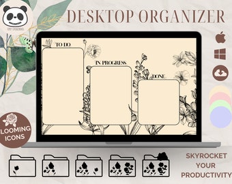 モチベーションを高めるフォルダーアイコンを備えた生産性向上デスクトップオーガナイザー - Windows および Mac 用