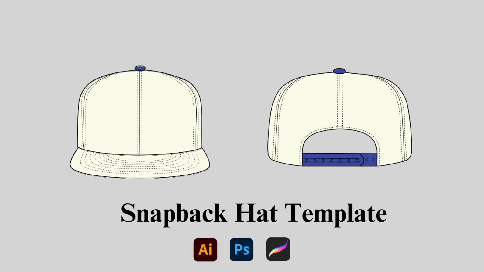 Snapback Hat Clothing Template Vector Etsy Snapback Hat Clothing Template Vector Etsy