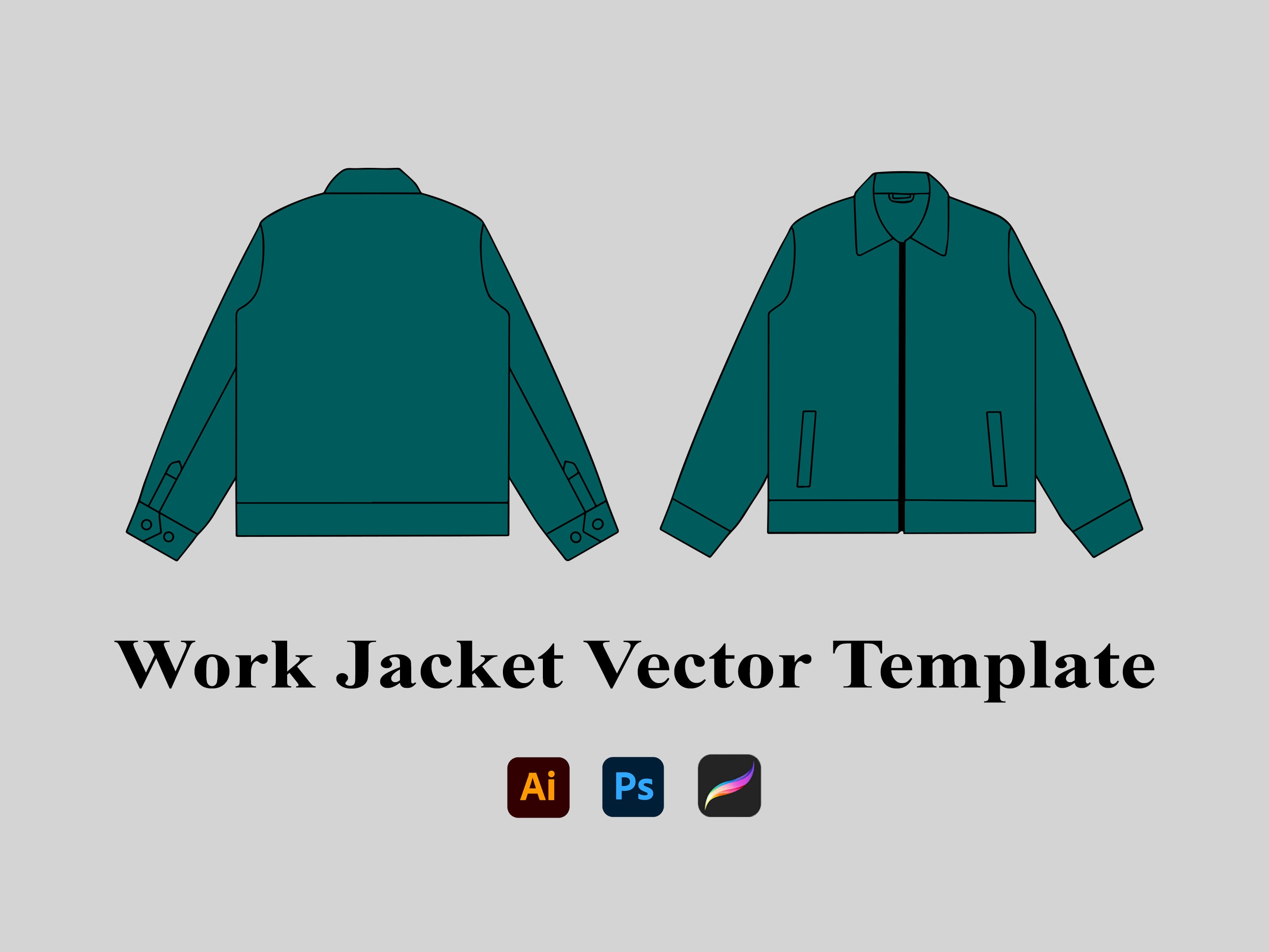 Unisex Work Jacket Vector Pattern Design Template - Etsy