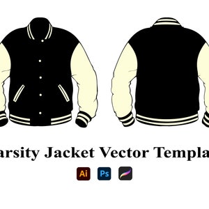 Unisex Varsity Jacket Vector Pattern Design Template - Etsy