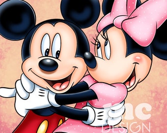 Archivo PNG de Minnie y Mickey ? Feliz día de San Valentín | Diseño de sublimación de Minnie Mickey | Diseño de camiseta de Minnie | Descarga instantánea