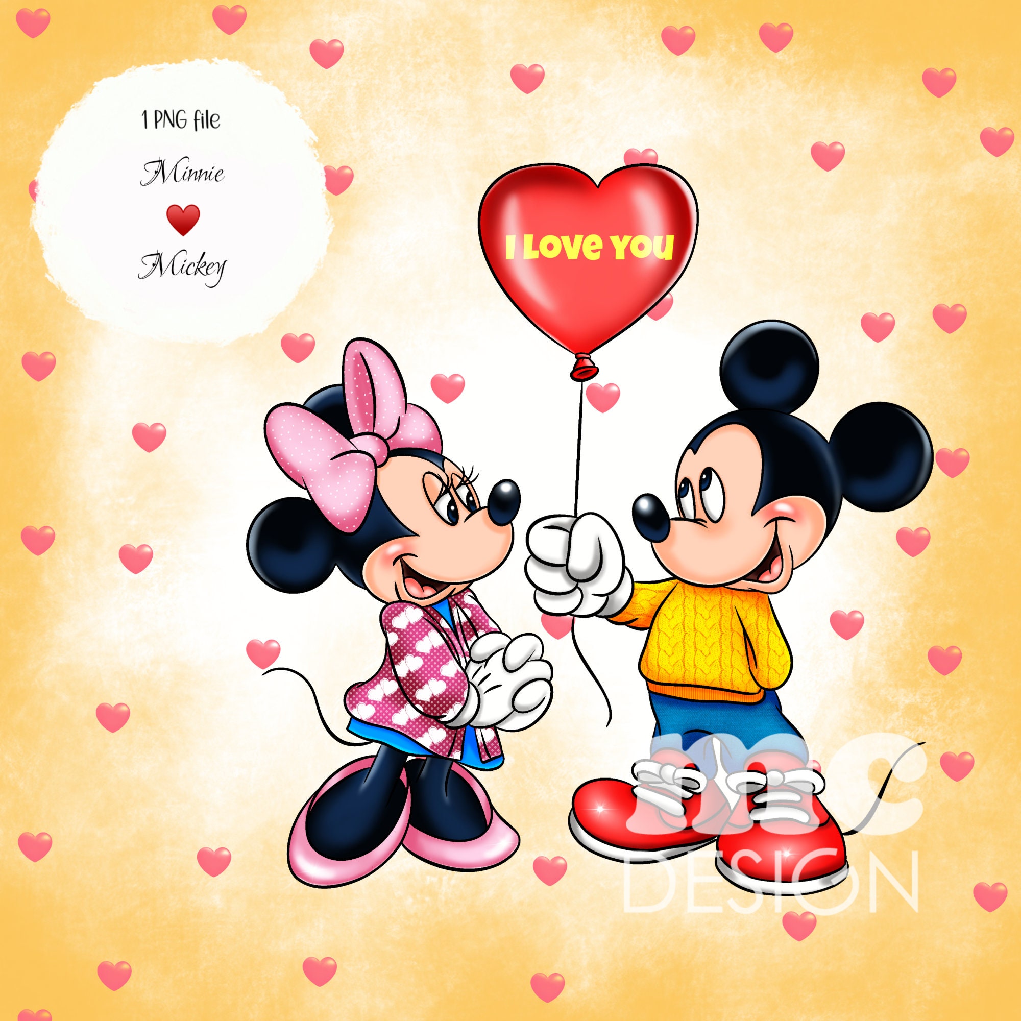 Minnie & Mickey Mouse PNG File | Happy Valentine's Day | Minnie