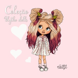 Illustration de poupée Blythe | jolie poupée png | clipart jolies filles | personnages mignons | ensemble de cliparts de poupées | téléchargement gratuit | fichier png