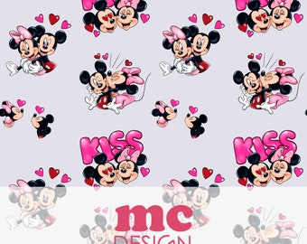 Minnie Seamless Pattern PNG file | Minnie Valentine's | Minnie Sublimation Design | Instant Download