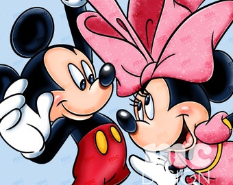 Archivo PNG de Minnie y Mickey ? Feliz día de San Valentín | Diseño de sublimación de Minnie Mickey | Diseño de camiseta de Minnie | Descarga instantánea