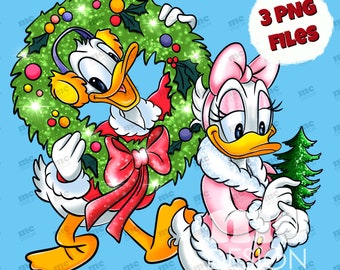 Archivo PNG Daisy y Donald ? Navidad | Diseño de sublimación | Diseño de camiseta Daisy y Donald | Descarga instantánea