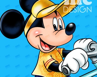 Archivo PNG de Mickey Mouse | Mickey Ciclismo | Diseño de sublimación de Mickey | Diseño de camiseta de Mickey Mouse | Descarga instantánea