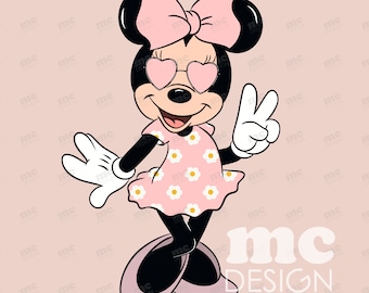 Minnie Mouse PNG-bestand | Minnie Vrede en Liefde | Minnie sublimatie ontwerp | Minnie-shirtontwerp | Directe download