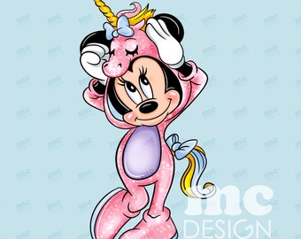 Archivo PNG de Minnie Mouse | Minnie Unicornio | Diseño de sublimación de Minnie | Diseño de camiseta de Minnie Mouse | Descarga instantánea