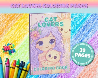Dibujos para colorear de amantes de los gatos | Dibujos para colorear de amantes de los gatos para niños | Dibujos para colorear imprimibles | Dibujos para colorear de amantes de los gatos | Dibujos para colorear para niños